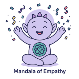 Mandala of Empathy mascot holding a globe Mandala of Empathy mascot holding a globe
