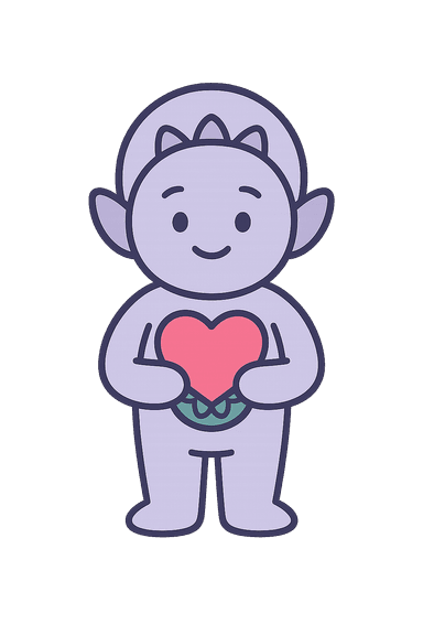 Mandala of Empathy mascot holding a heart Mandala of Empathy mascot holding a heart
